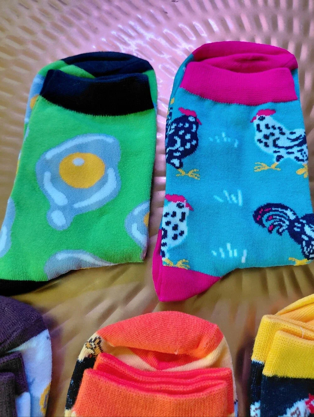 Colorful Chicken & Egg Novelty Women's Socks - Pack of 5 NWOT
